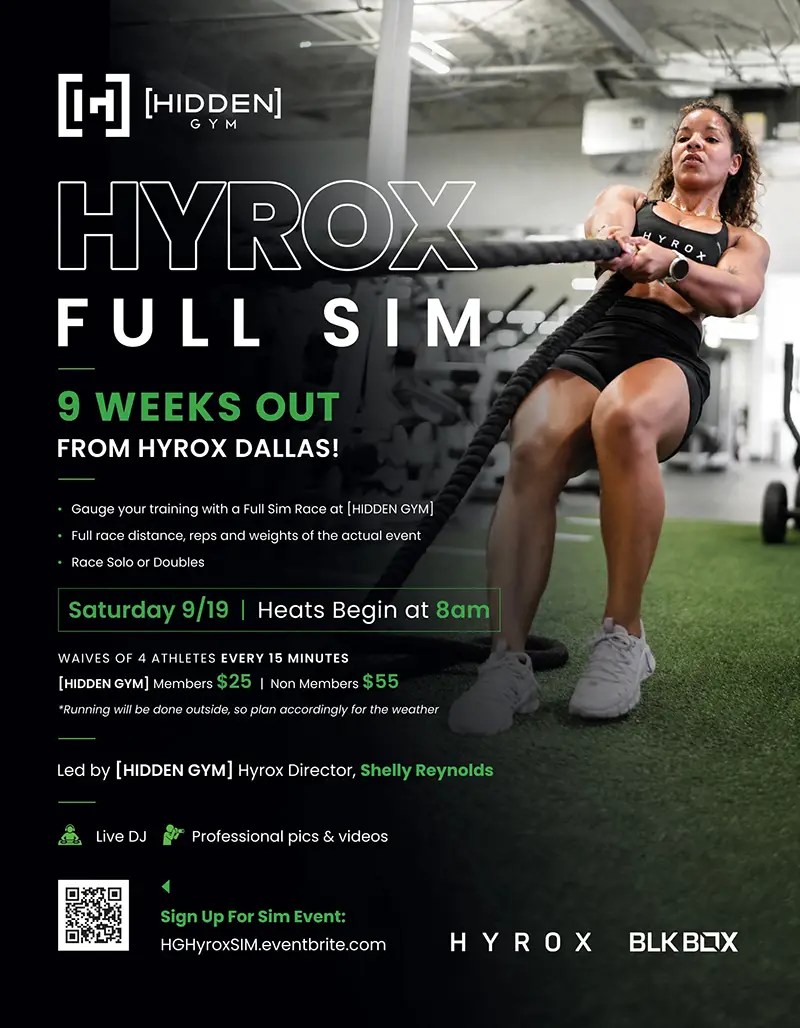 HYROX SIM at Hidden Gym Allen flyer